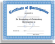 Certificate of Outstanding Participaton - 10 Awards per package