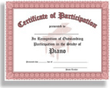 Certificate of Outstanding Participation in the Study of Piano - 10 Awards per package