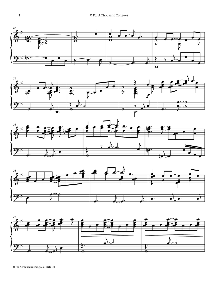 O For A Thousand Tongues To Sing [AZMON] by Traditional Small Ensemble - Digital Sheet Music page 3