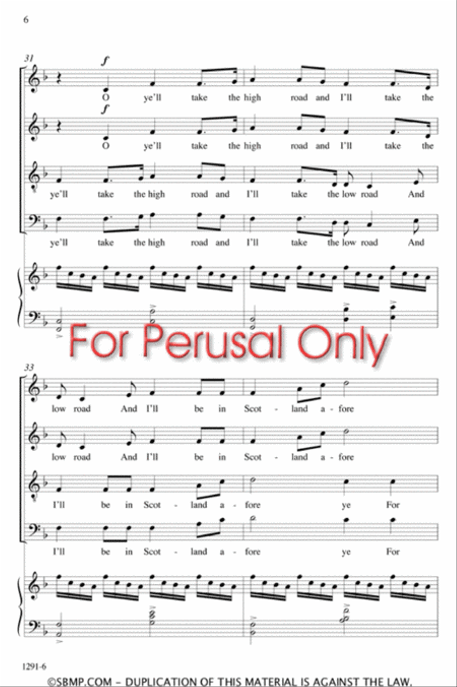 Loch Lomond - SATB Octavo 4-Part scores gallery preview page 6