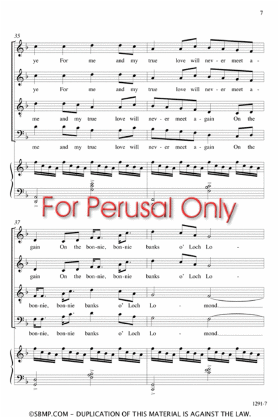 Loch Lomond - SATB Octavo 4-Part scores gallery preview page 7