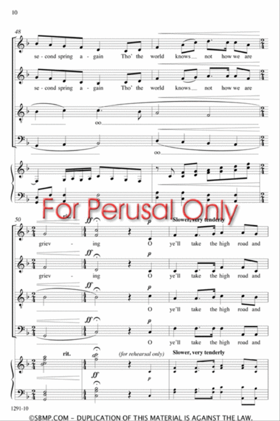 Loch Lomond - SATB Octavo 4-Part scores gallery preview page 10