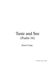 Taste and See (Psalm 34)