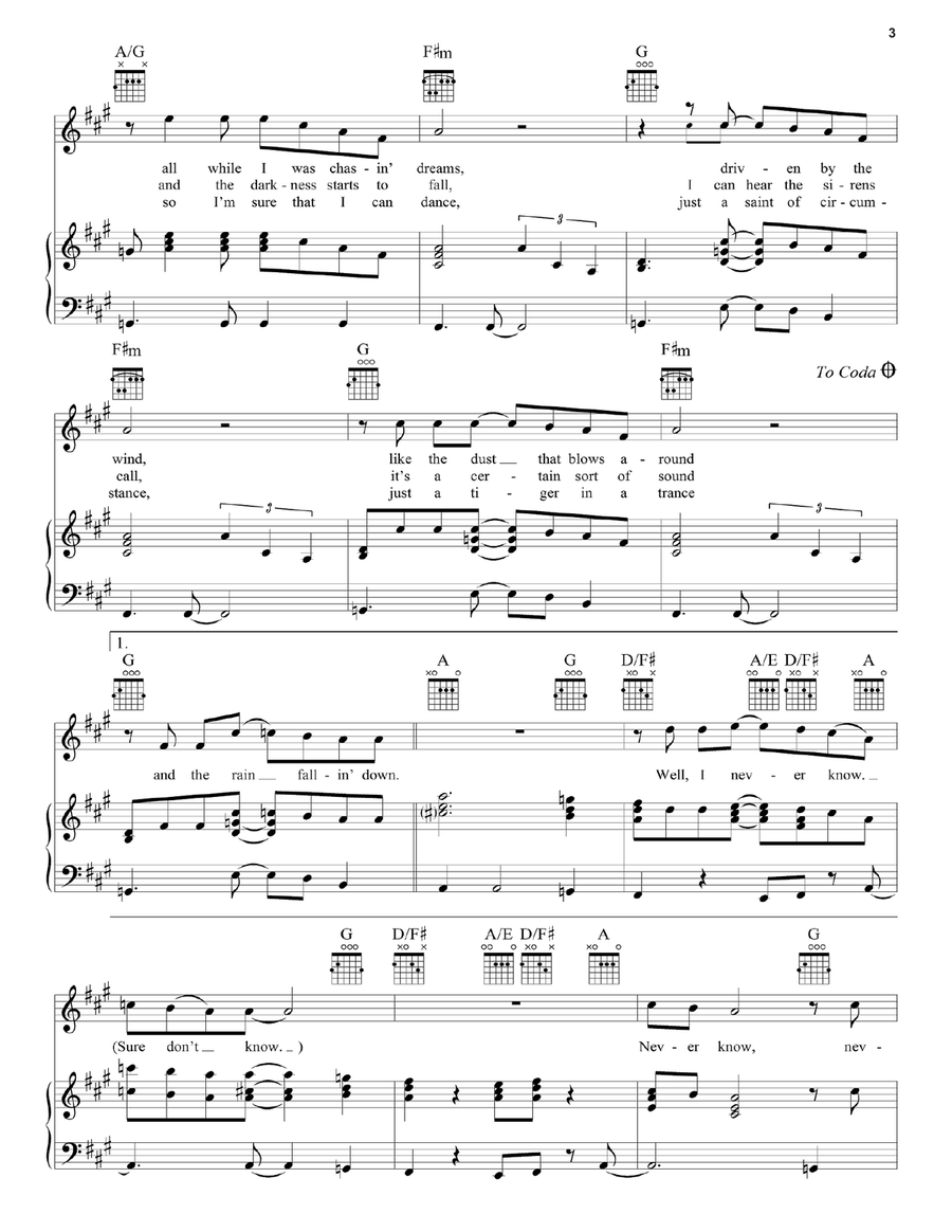 Saint Of Circumstance Saint Of Circumstance Piano, Vocal, Guitar scores gallery preview page 3