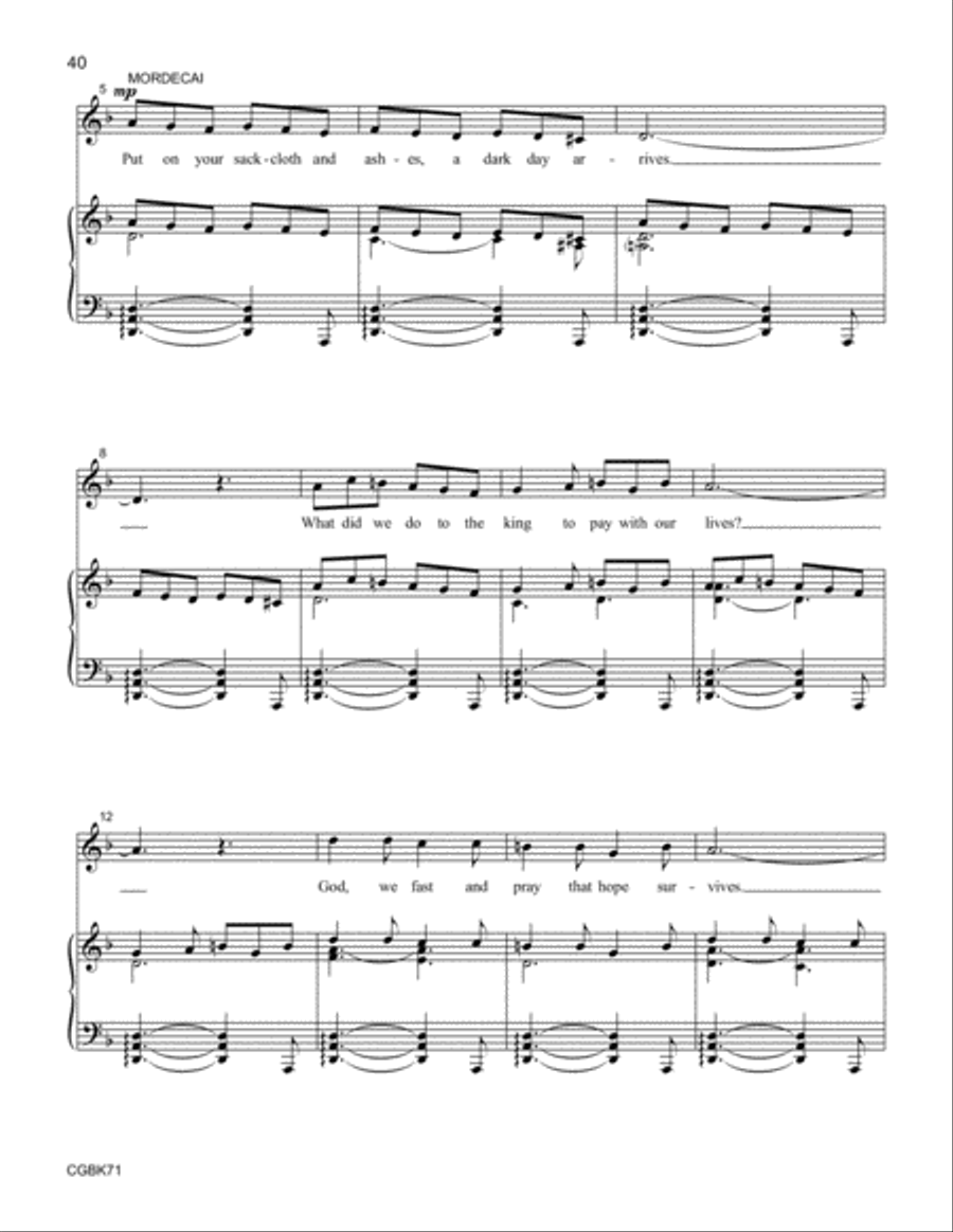 Esther (Singer's Edition) Unison Choir scores gallery preview page 13