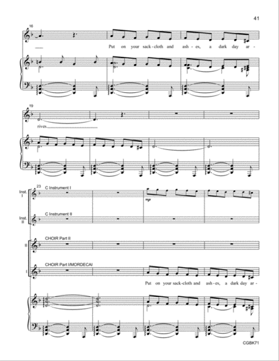 Esther (Singer's Edition) Unison Choir scores gallery preview page 14
