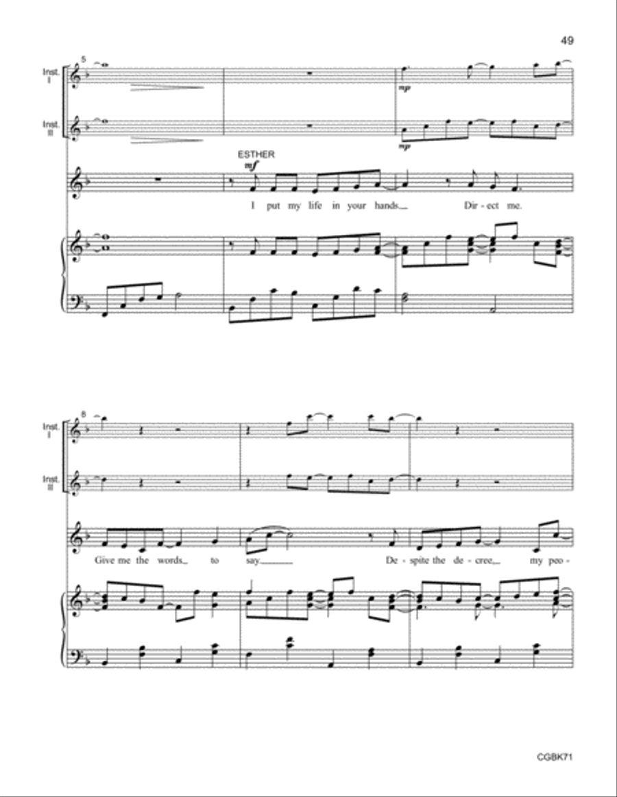 Esther (Singer's Edition) Unison Choir scores gallery preview page 17