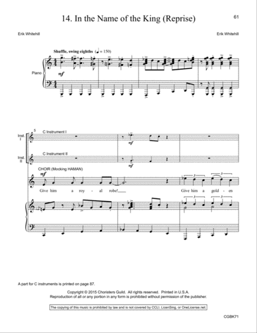 Esther (Singer's Edition) Unison Choir scores gallery preview page 18