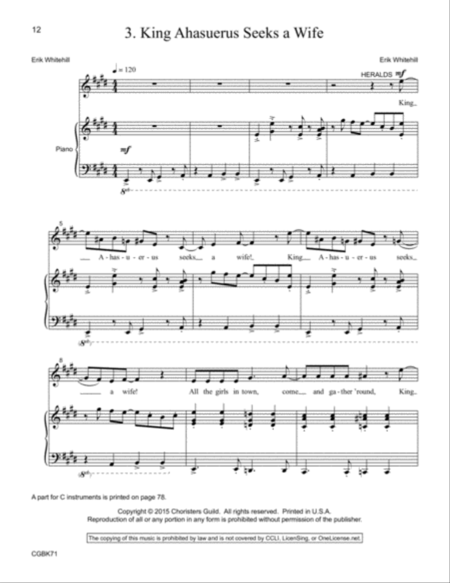 Esther (Singer's Edition) Unison Choir scores gallery preview page 4