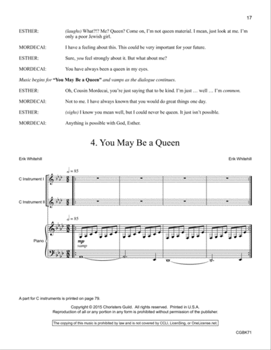Esther (Singer's Edition) Unison Choir scores gallery preview page 6