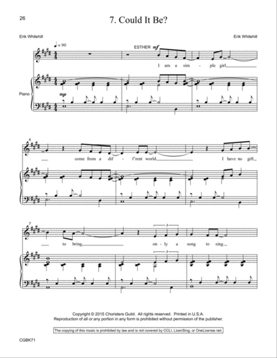 Esther (Singer's Edition) Unison Choir scores gallery preview page 9