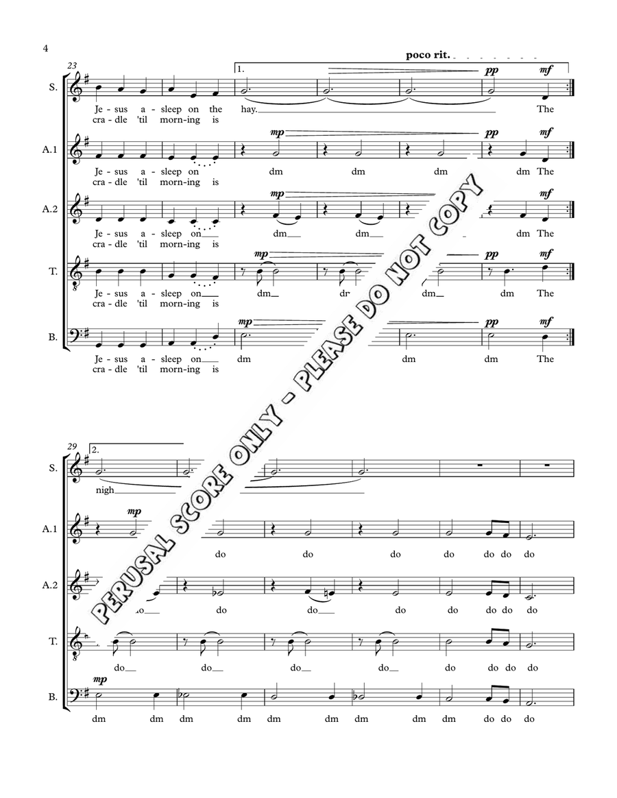 A Cappella Christmas Cards 4-Part scores gallery preview page 4