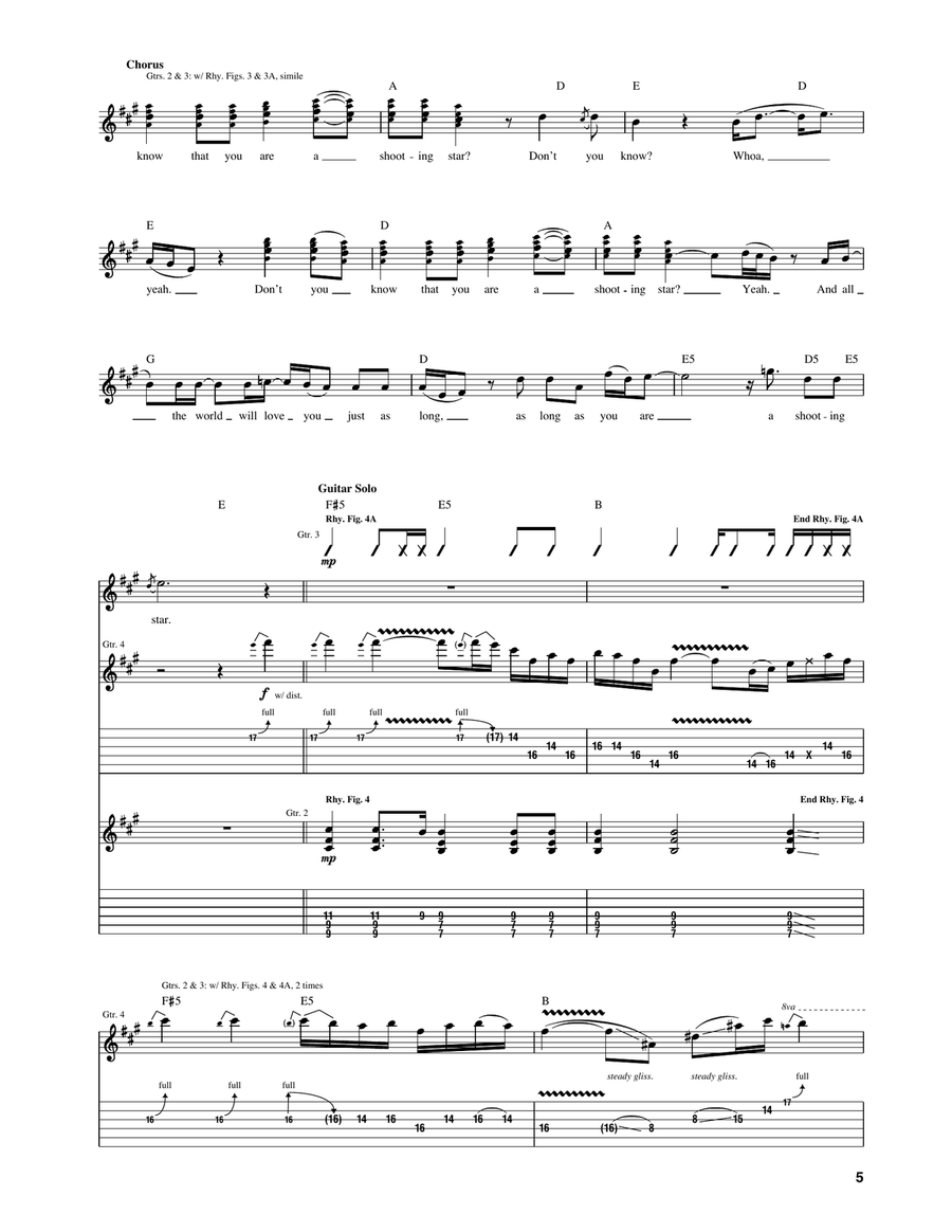 Shooting Star Shooting Star Acoustic Guitar scores gallery preview page 5