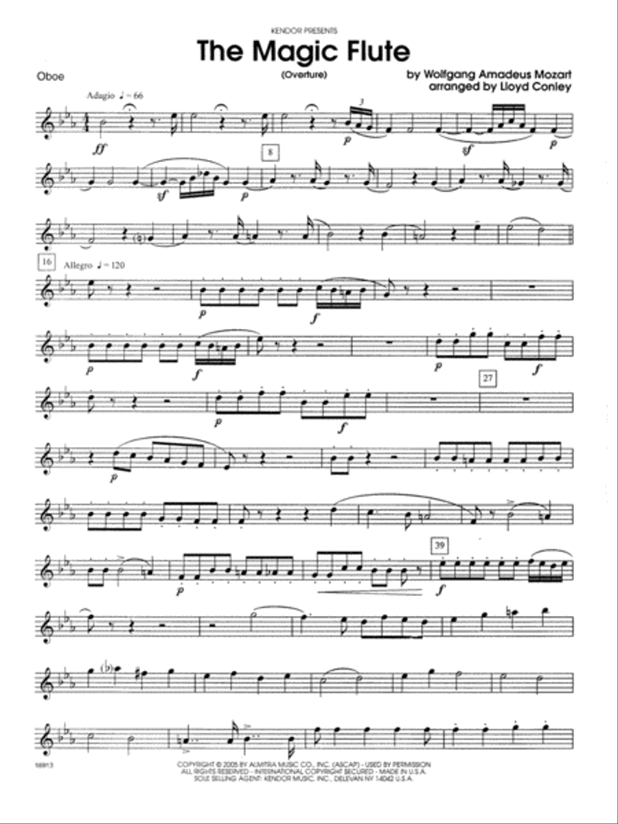 The Magic Flute (Overture) - Oboe Oboe scores gallery preview page 1