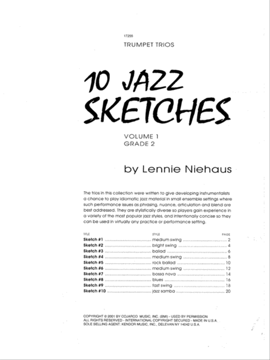10 Jazz Sketches, Volume 1 Trumpet scores gallery preview page 1