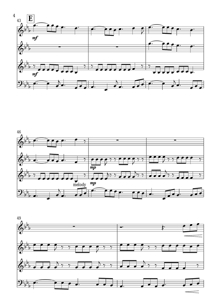 Variations on a Theme by Pachelbel Woodwind Quartet scores gallery preview page 5