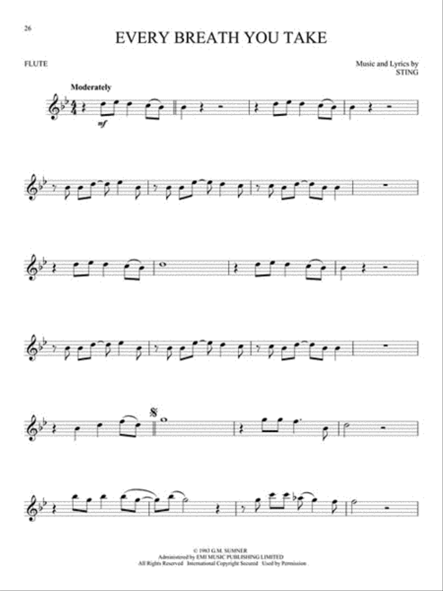 VH1's 100 Greatest Songs of Rock and Roll Flute Solo scores gallery preview page 3