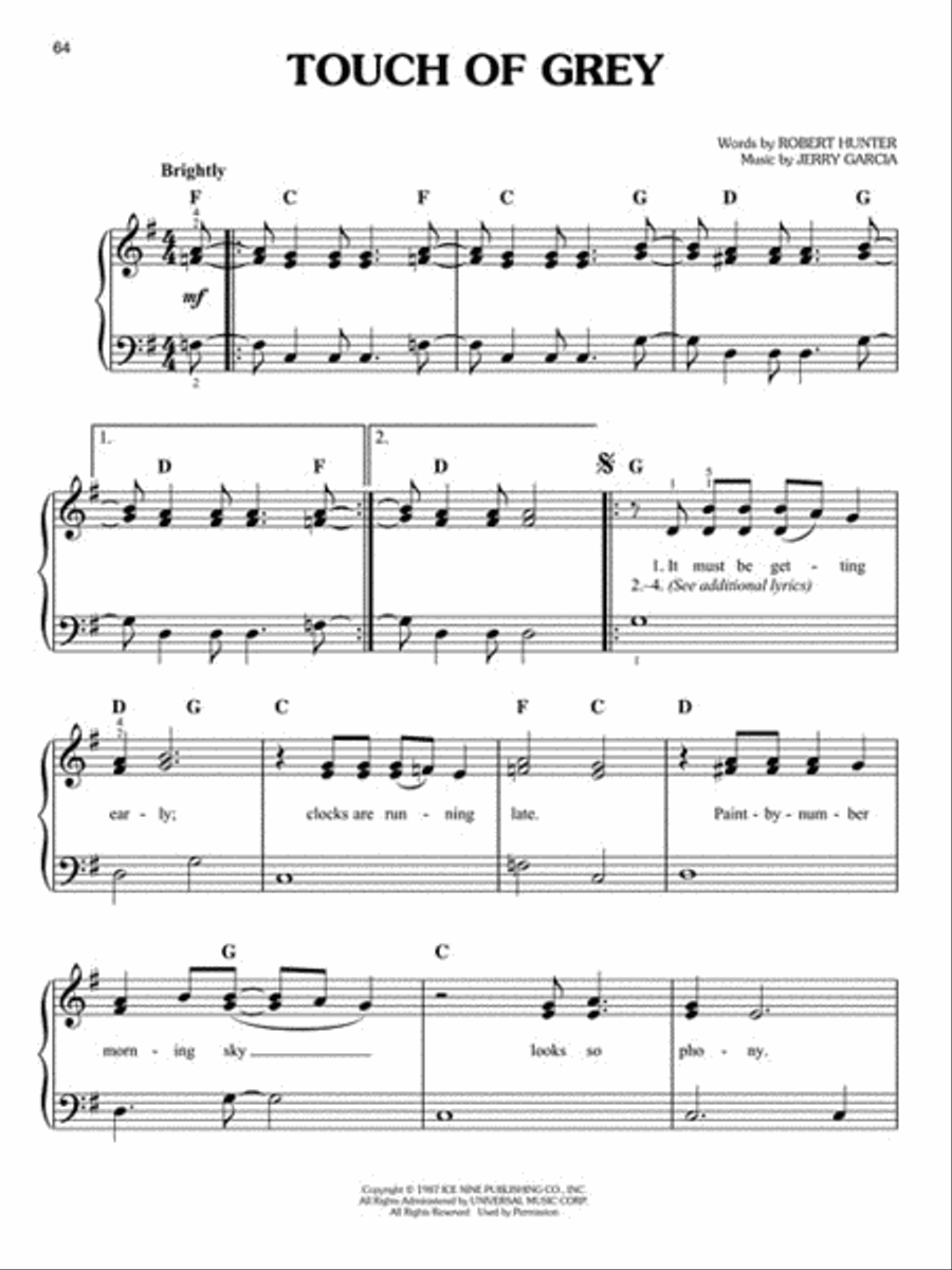 Grateful Dead for Easy Piano Easy Piano scores gallery preview page 3