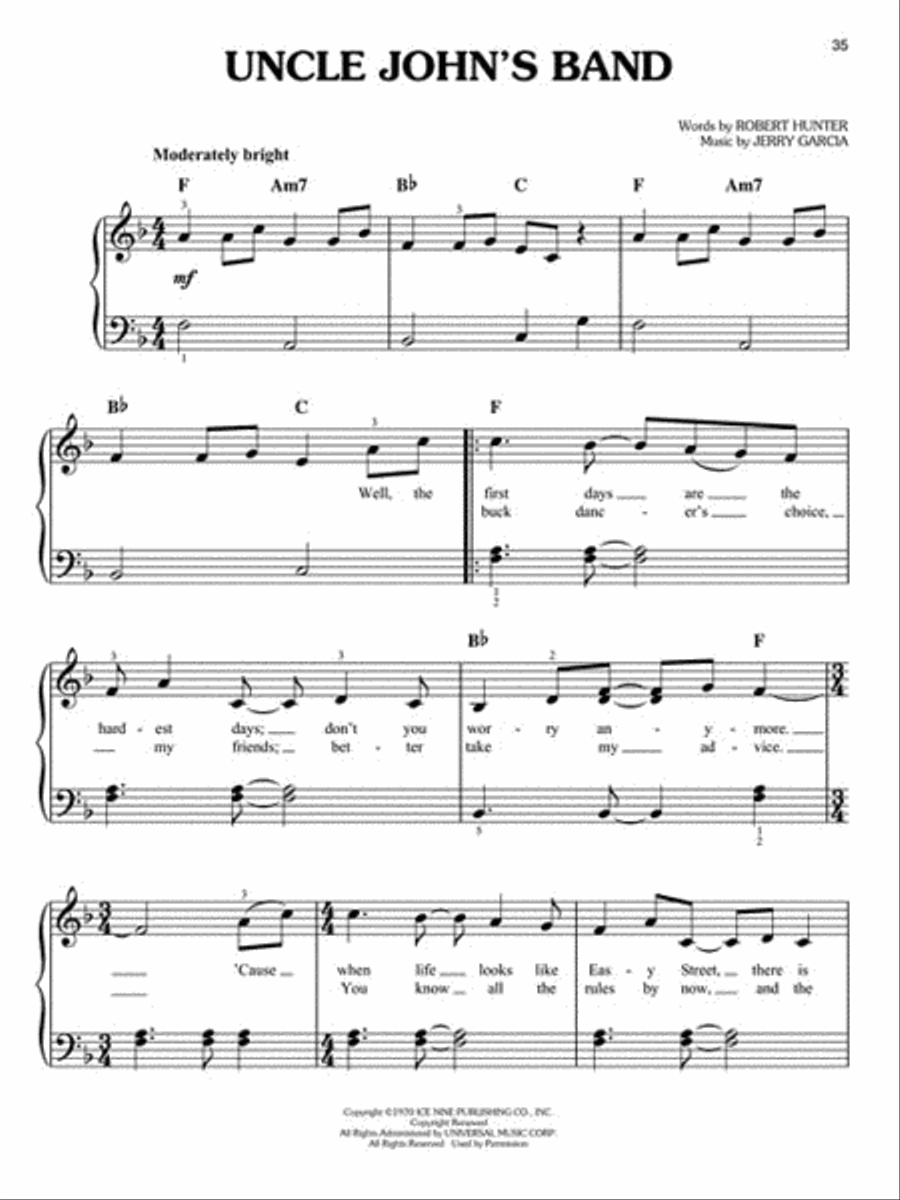 Grateful Dead for Easy Piano Easy Piano scores gallery preview page 4