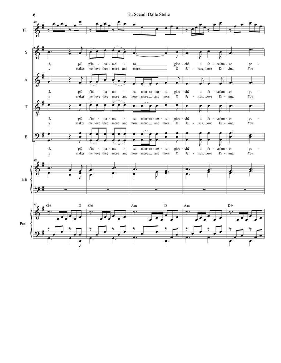 Tu Scendi Dalle Stelle (SATB Full Score) 4-Part scores gallery preview page 6