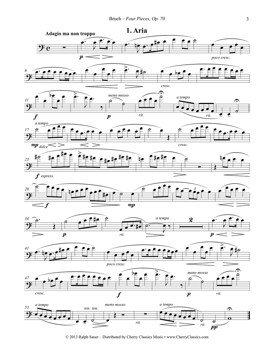 Four Pieces, Op. 70 for Euphonium and Piano Euphonium scores gallery preview page 2