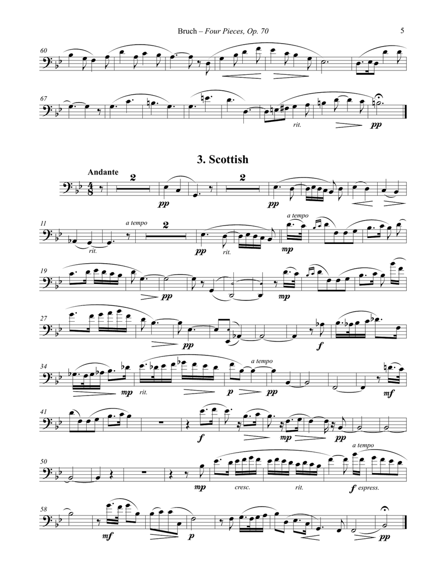 Four Pieces, Op. 70 for Euphonium and Piano Euphonium scores gallery preview page 4