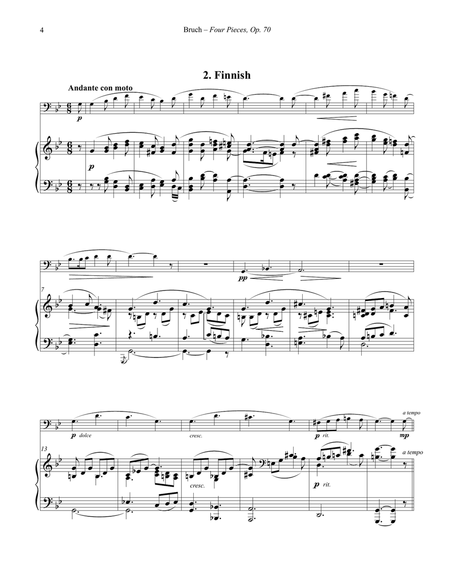 Four Pieces, Op. 70 for Euphonium and Piano Euphonium scores gallery preview page 7