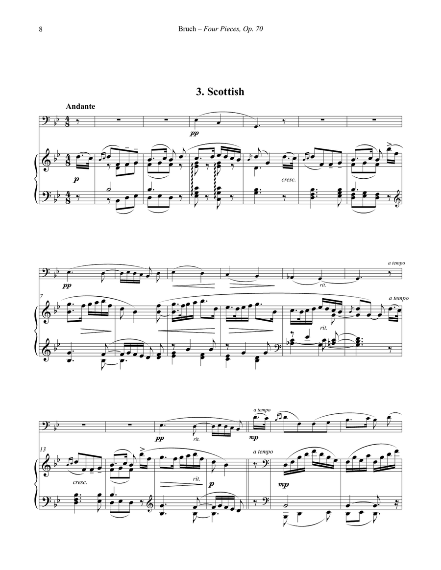Four Pieces, Op. 70 for Euphonium and Piano Euphonium scores gallery preview page 8