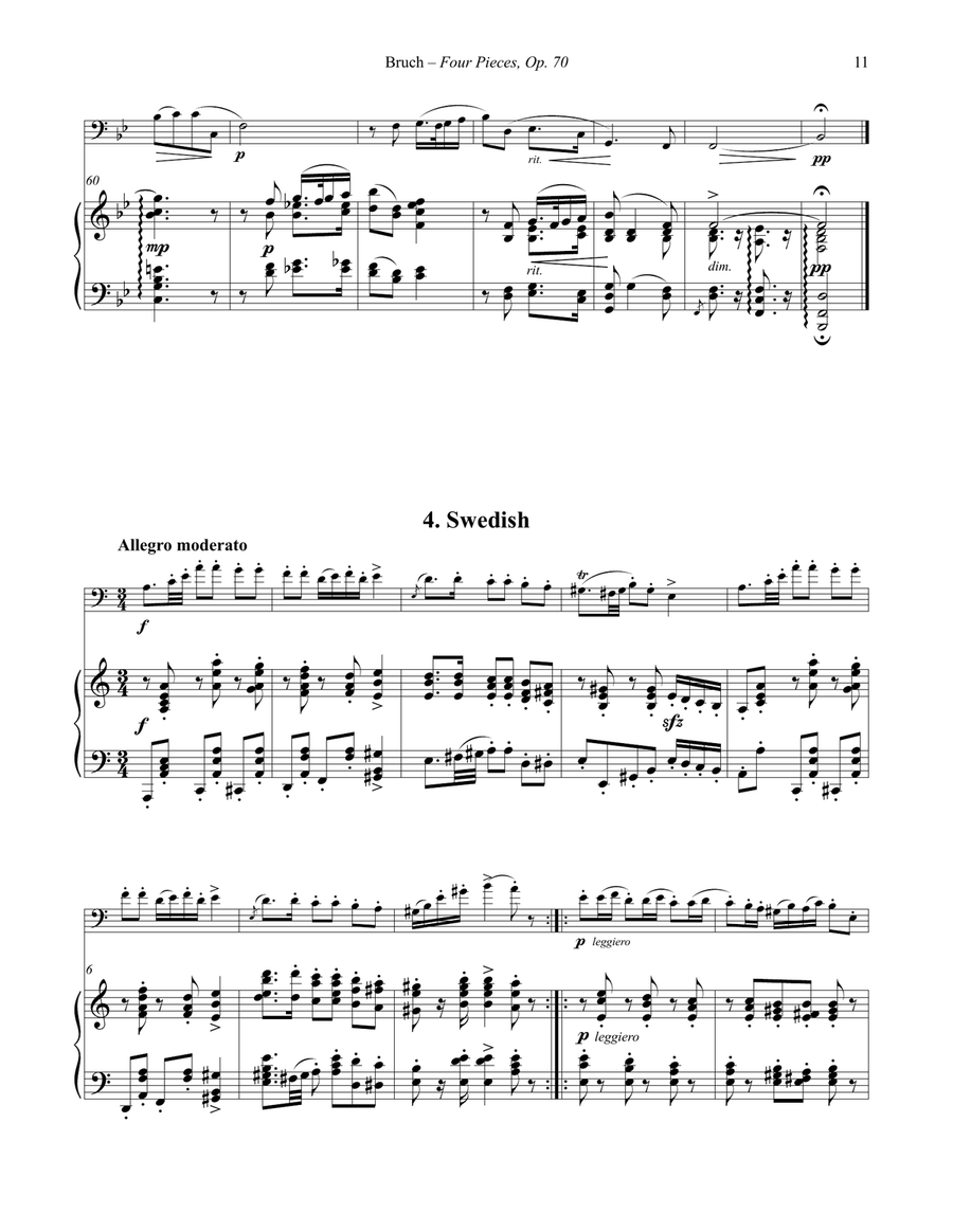 Four Pieces, Op. 70 for Euphonium and Piano Euphonium scores gallery preview page 9