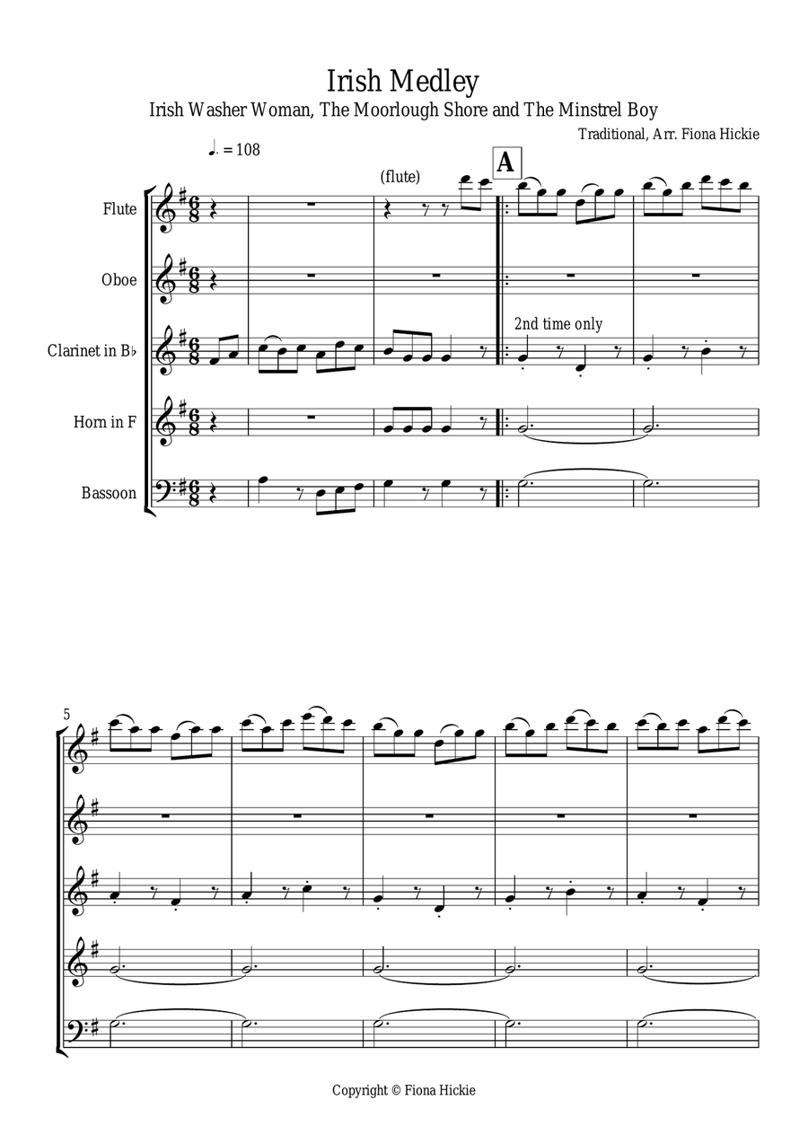 Irish Medley Irish Medley Woodwind Quintet scores gallery preview page 2