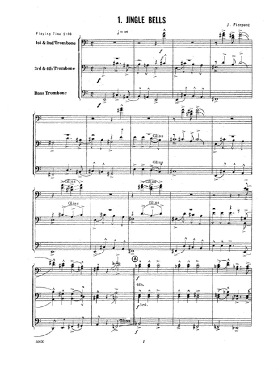 Ten Christmas Carols For Trombone Quintet/Full Score Trombone scores gallery preview page 2