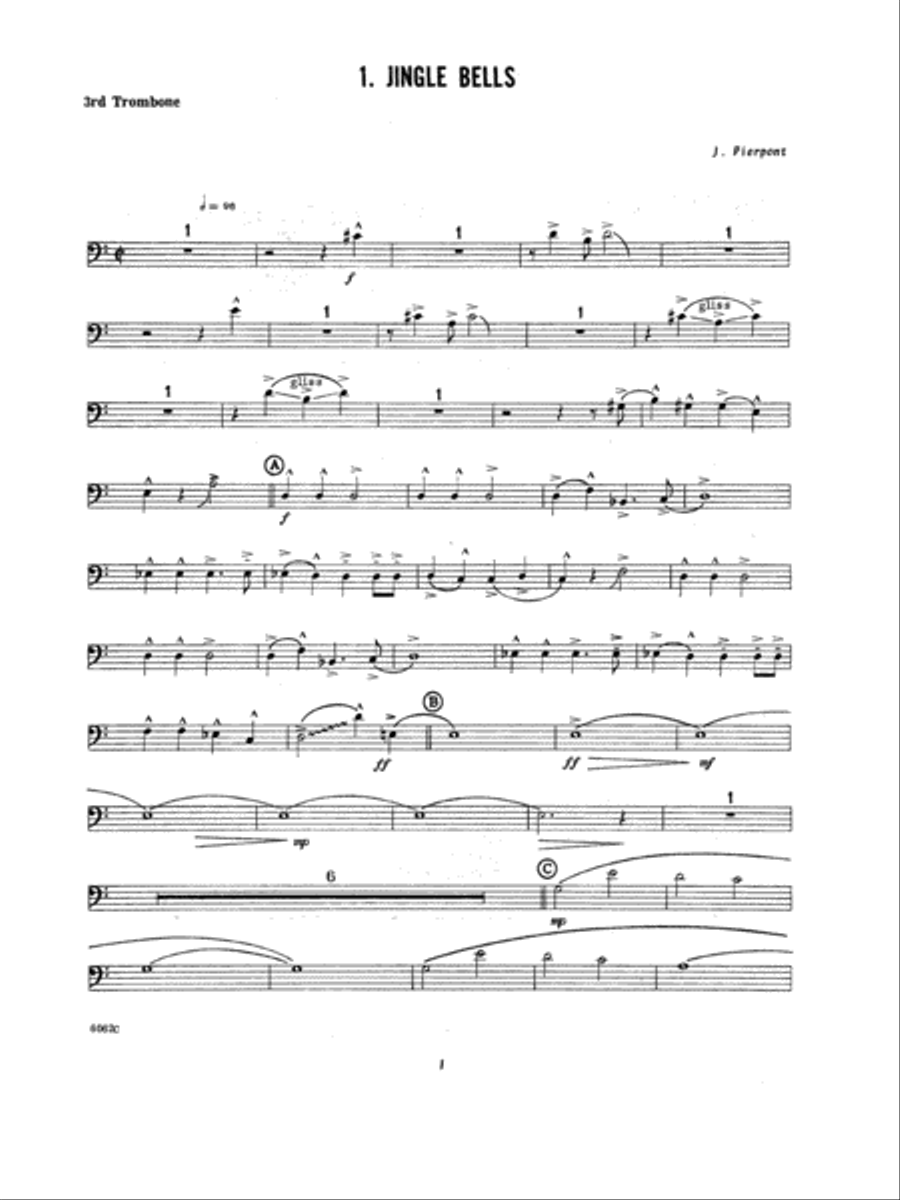 Ten Christmas Carols For Trombone Quintet/3rd Trombone Trombone scores gallery preview page 2