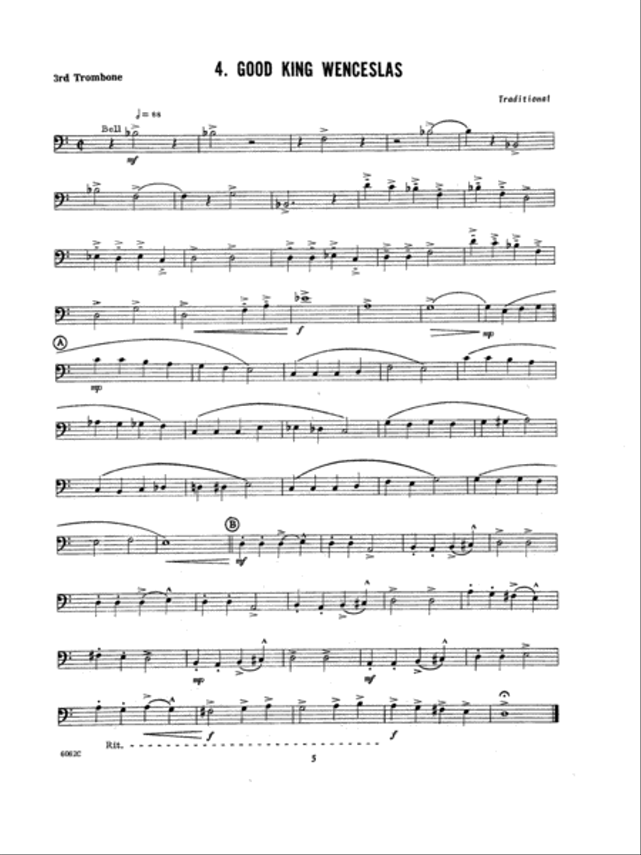 Ten Christmas Carols For Trombone Quintet/3rd Trombone Trombone scores gallery preview page 6