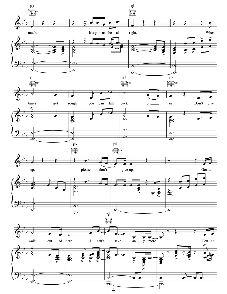 Don't Give Up (feat. Kate Bush) Piano, Vocal, Guitar scores gallery preview page 4