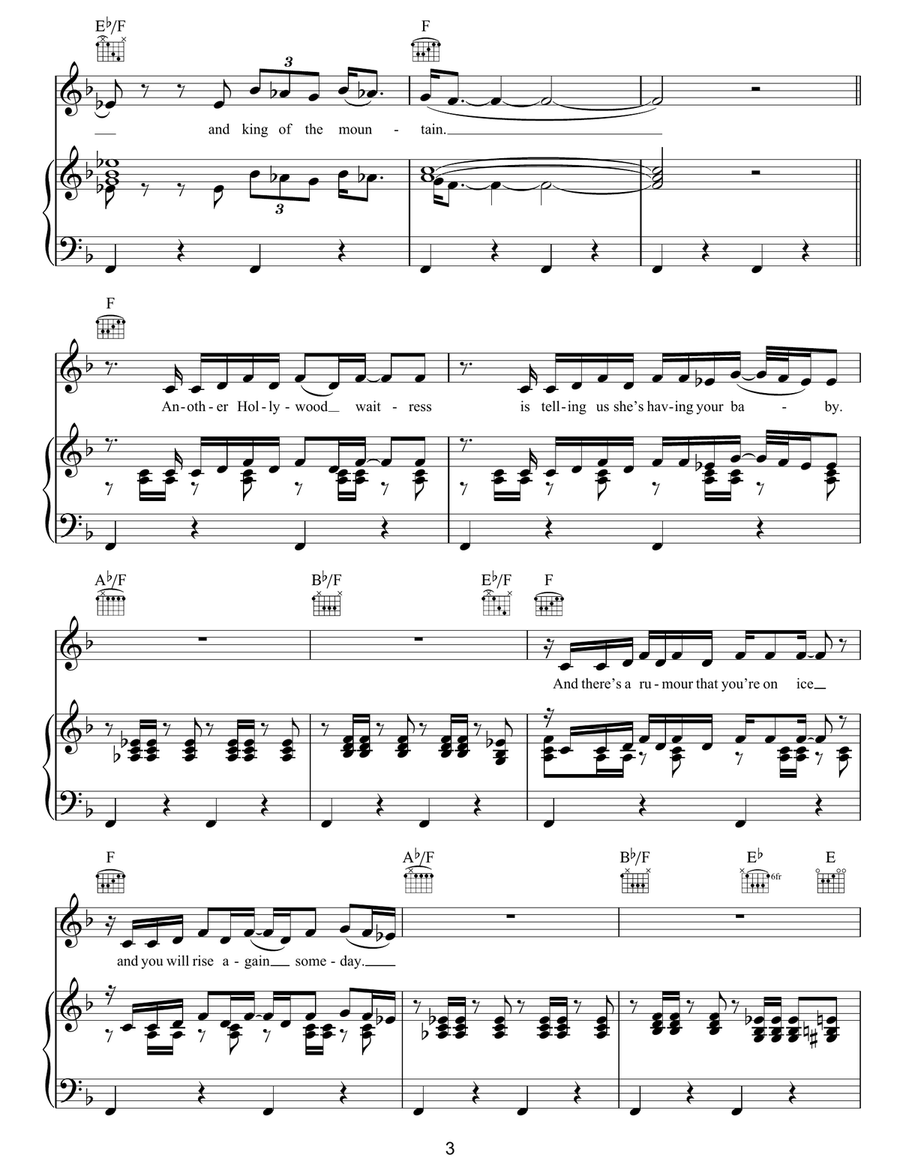 King Of The Mountain King Of The Mountain Piano, Vocal, Guitar scores gallery preview page 3