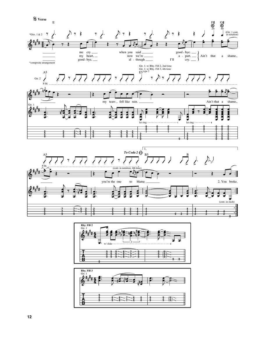 Ain't That A Shame Ain't That A Shame Electric Guitar scores gallery preview page 4