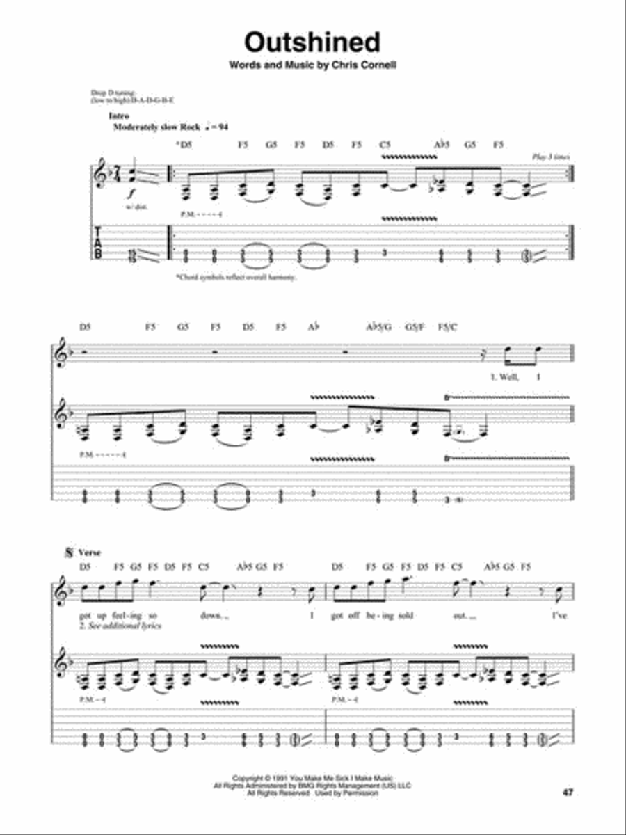 Soundgarden Guitar Tablature scores gallery preview page 6