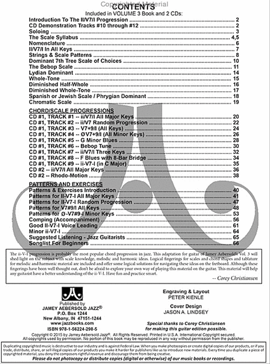 Jamey Aebersold Jazz -- The ii-V7-I Progression for Guitar Electric Guitar scores gallery preview page 2