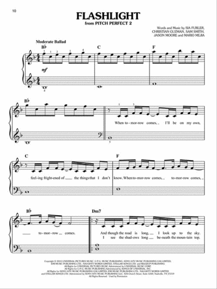 See You Again, Flashlight & More Hot Singles Piano scores gallery preview page 3