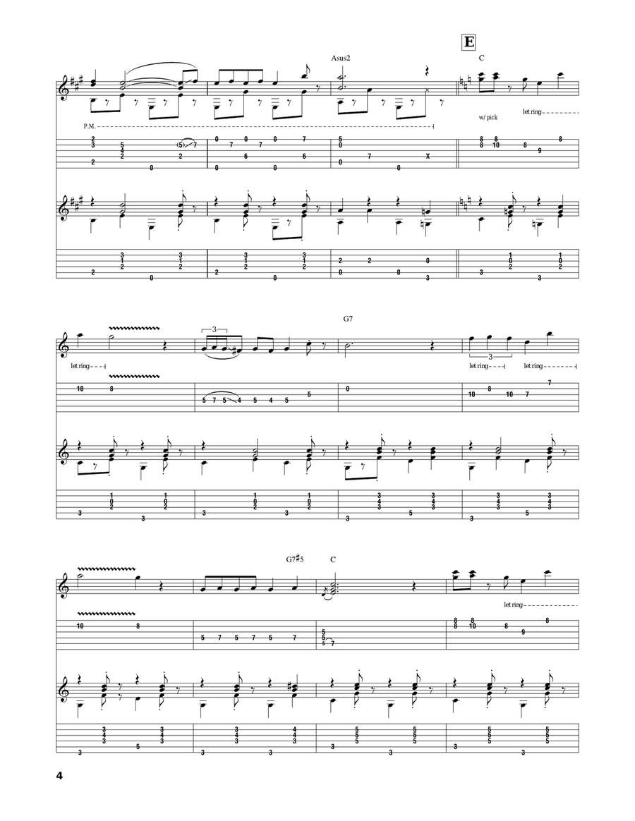 Rudolph The Red-Nosed Reindeer Guitar Tablature scores gallery preview page 4