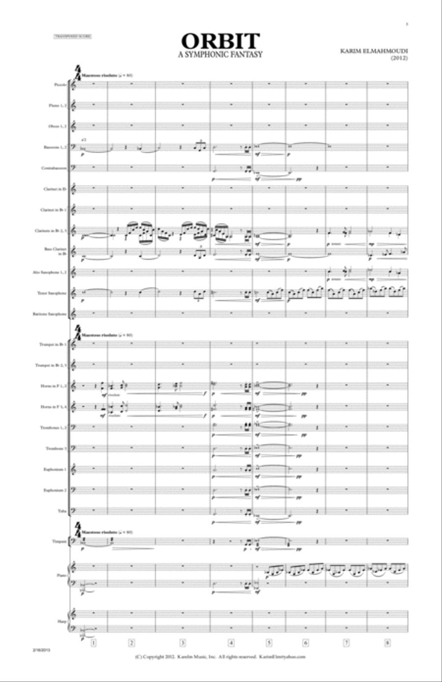 Orbit: A Symphonic Fantasy (arr. for concert band) Concert Band scores gallery preview page 3