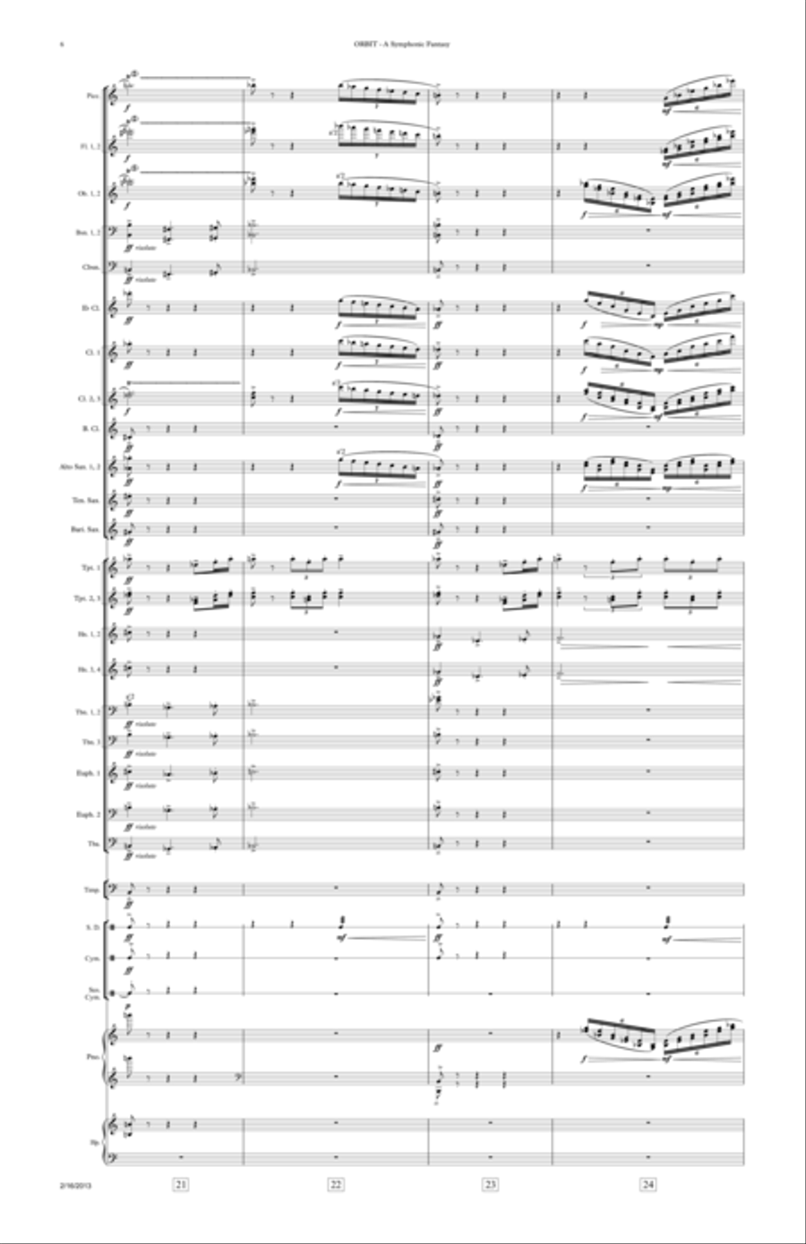 Orbit: A Symphonic Fantasy (arr. for concert band) Concert Band scores gallery preview page 6