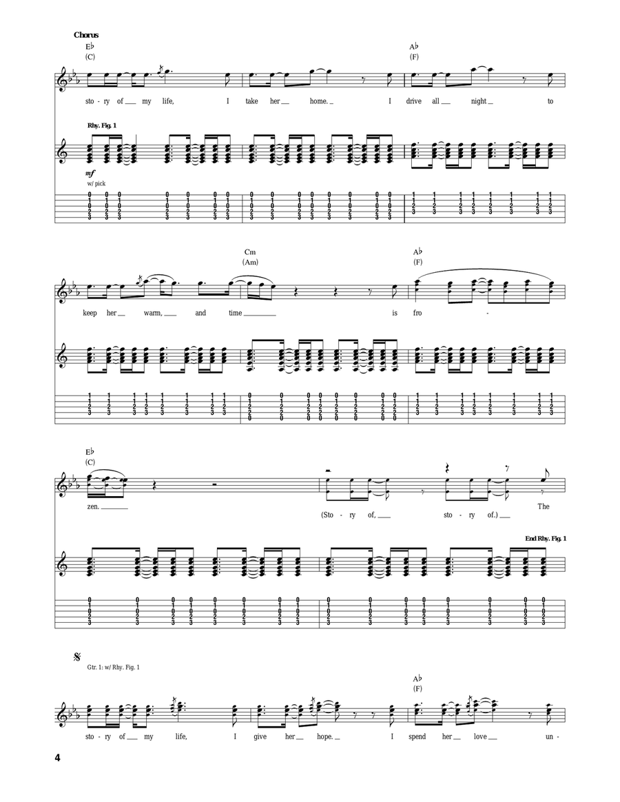 Story Of My Life Story Of My Life Acoustic Guitar scores gallery preview page 4