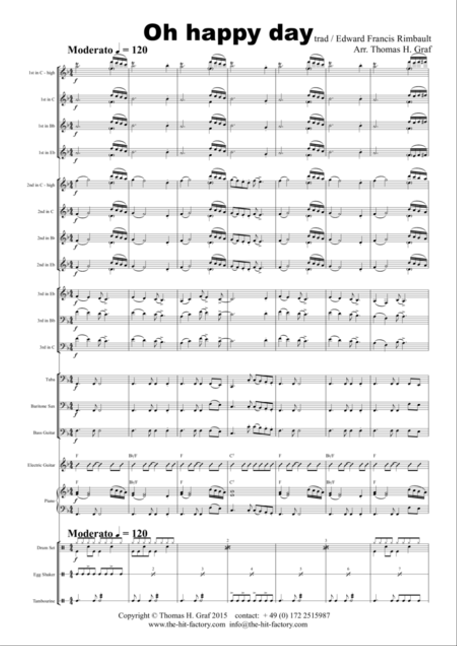 Oh happy day - School band Jazz Ensemble scores gallery preview page 1