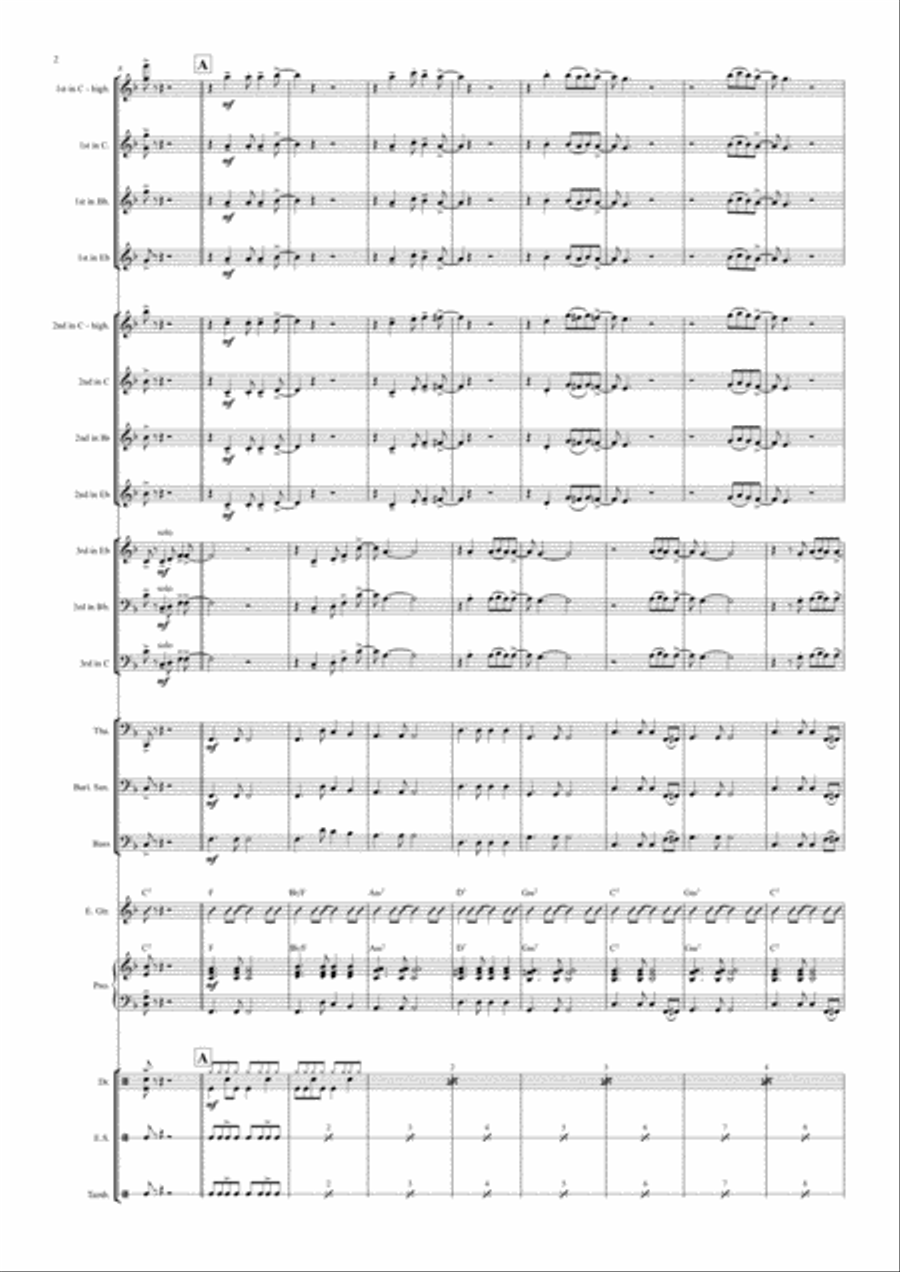 Oh happy day - School band Jazz Ensemble scores gallery preview page 2