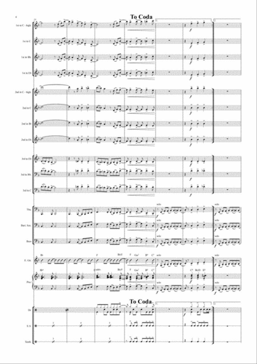 Oh happy day - School band Jazz Ensemble scores gallery preview page 4
