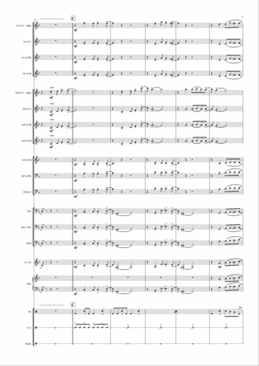 Oh happy day - School band Jazz Ensemble scores gallery preview page 5