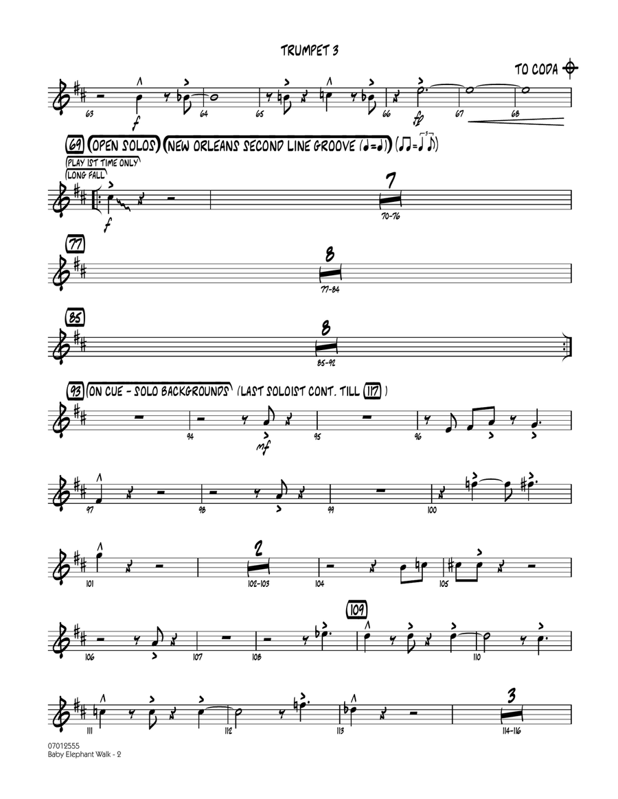 Baby Elephant Walk - Trumpet 3 Jazz Ensemble scores gallery preview page 2