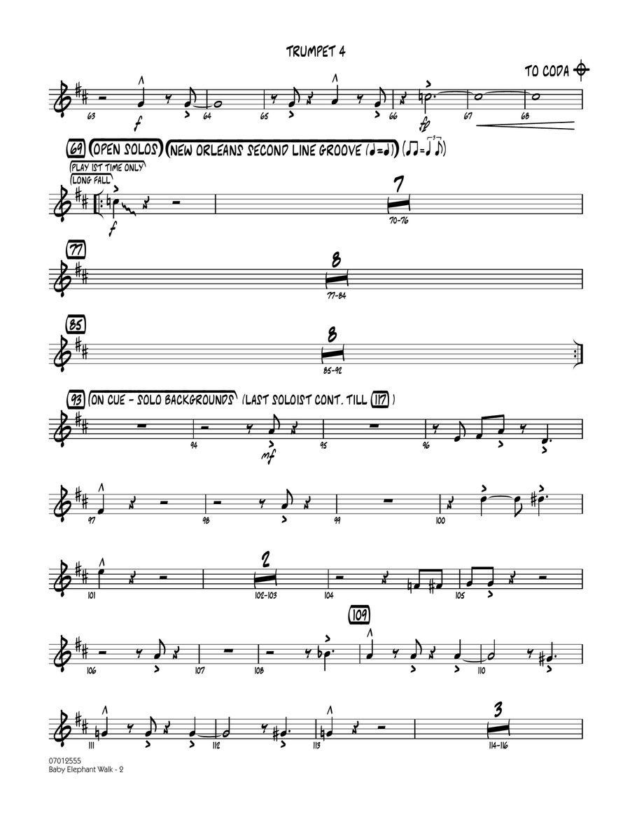 Baby Elephant Walk - Trumpet 4 Jazz Ensemble scores gallery preview page 2