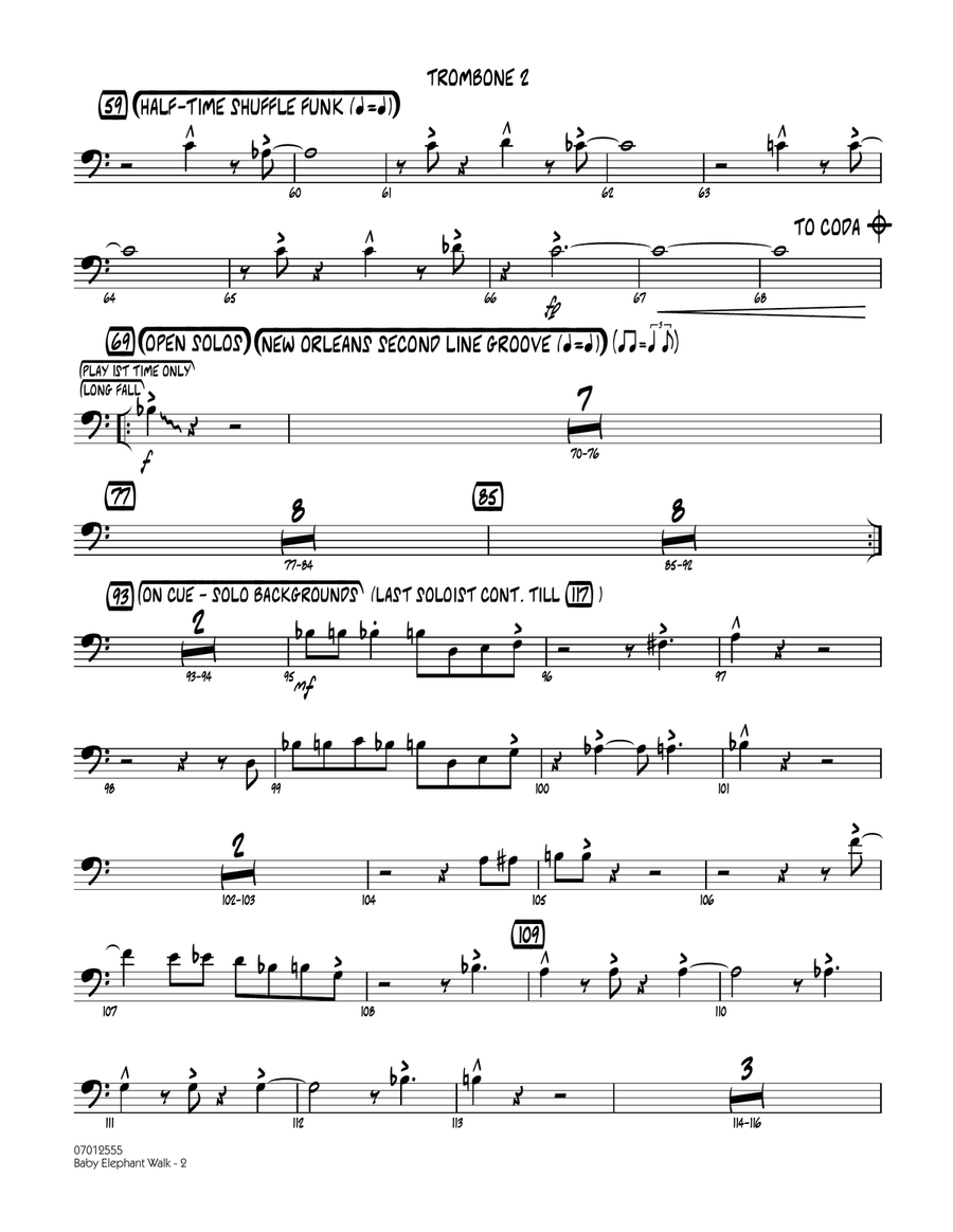 Baby Elephant Walk - Trombone 2 Jazz Ensemble scores gallery preview page 2